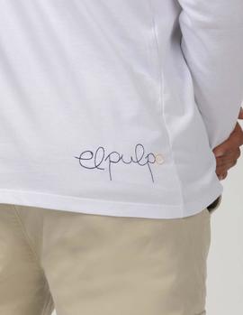 Camiseta elPulpo Colección Camino KM 77 blanco hombre