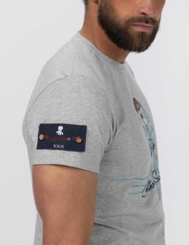Camiseta elPulpo Colección Camino KM 27 gris hombre