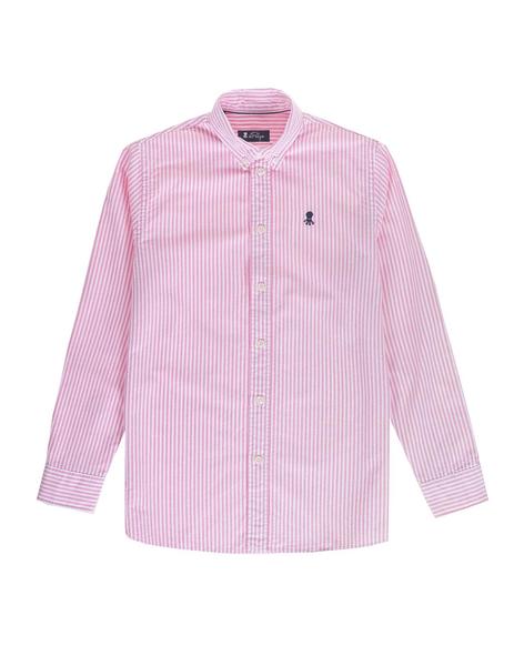 Camisa elPulpo Pinpoint Rayas rosa niño