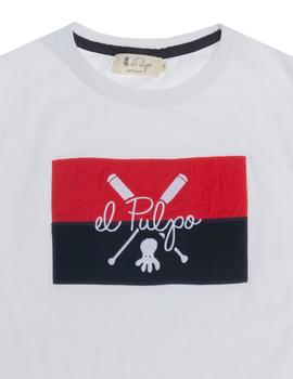 Camiseta elPulpo Patch blanco niño