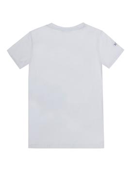 Camiseta elPulpo Flower Pocket blanco niño