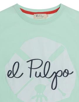 Camiseta elPulpo New Colour Splash verde niño