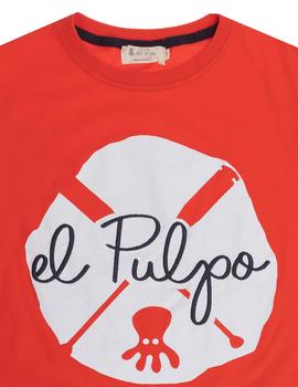 Camiseta elPulpo New Colour Splash rojo niño
