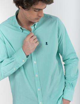 Camisa elPulpo Microcuadro verde hombre