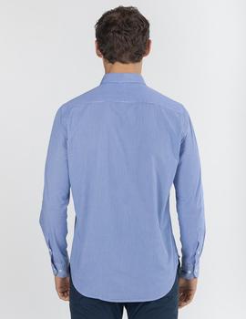 Camisa elPulpo Microcuadro azul hombre