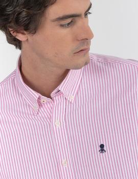 Camisa elPulpo Pinpoint Rayas rosa hombre
