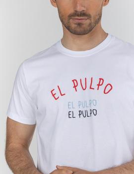 Camiseta elPulpo Handwritten blanco hombre