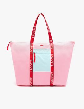 Bolso Lacoste Izzie Nylon Shopper rosa mujer