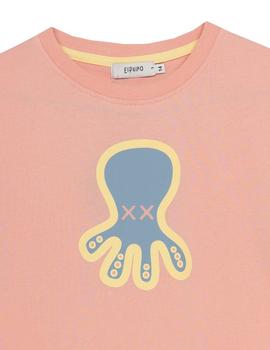 Camiseta elPulpo Colourful Colour Block coral niño
