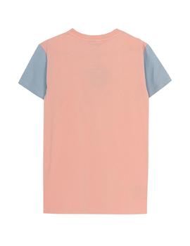 Camiseta elPulpo Colourful Colour Block coral niño