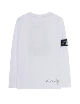 Camiseta elPulpo Colección Camino KM 77 blanco niño
