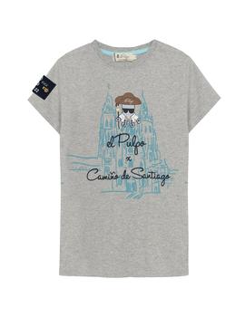 Camiseta elPulpo Colección Camino KM 27 gris niño