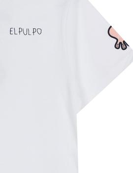 Camiseta elPulpo Colourful Triple Icon blanco niño