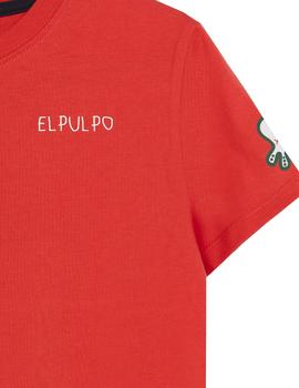 Camiseta elPulpo Colourful Triple Icon rojo niño