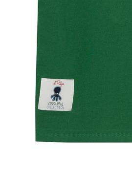 Camiseta elPulpo Colourful Triple Icon verde niño