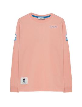 Camiseta elPulpo Colourful Triple Icon LS rosa niño