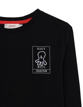 Camiseta elPulpo Magnet Long Sleeve negro niño