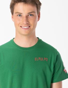 Camiseta elPulpo Colourful Triple Icon verde hombre