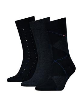 Pack 3 Calcetines Tommy Hilfiger Negro