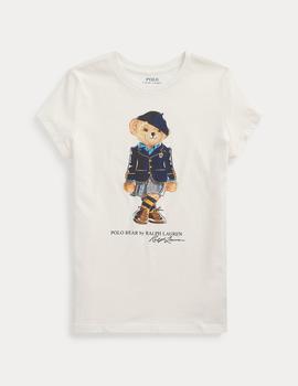 Camiseta Ralph Lauren Polo Bear blanco niña