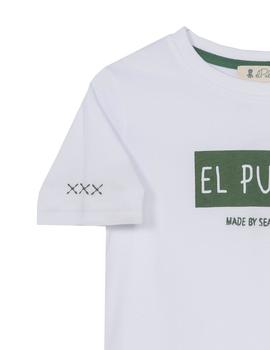 Camiseta elPulpo Square blanco niño