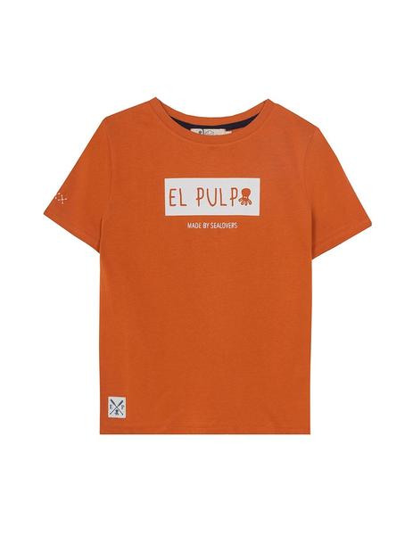 Camiseta elPulpo Square terracota niño