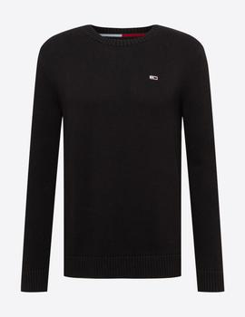 Jersey Tommy Jeans Essential Crew Neck negro hombre