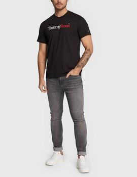 Camiseta Tommy Jeans Essential Multi Logo negro hombre