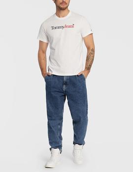 Camiseta Tommy Jeans Essential Multi Logo blanco hombre