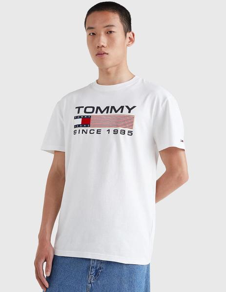 Camiseta Tommy Jeans Athletic Twisted Logo blanco hombre