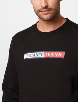Sudadera Tommy Jeans Essential Graphic Crew negro hombre