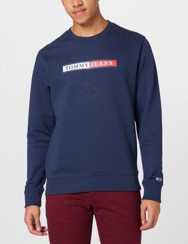 Sudadera Tommy Jeans Essential Graphic Crew marino hombre