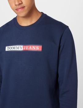 Sudadera Tommy Jeans Essential Graphic Crew marino hombre