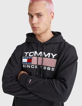 Sudadera Tommy Jeans Athletic Logo Hoodie negro hombre