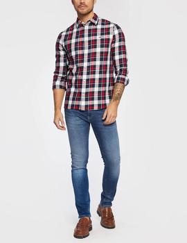 Camisa Tommy Jeans Essential Check rojo hombre