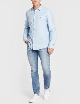 Camisa Tommy Jeans Serif Linear Oxford azul hombre