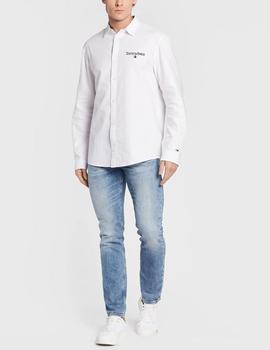 Camisa Tommy Jeans Serif Linear Oxford blanco hombre
