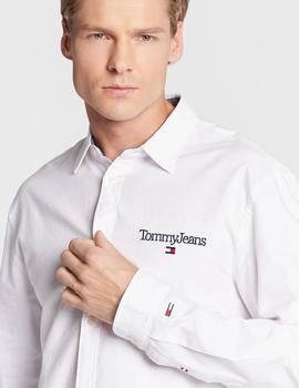 Camisa Tommy Jeans Serif Linear Oxford blanco hombre