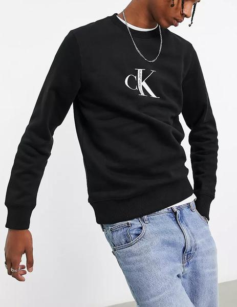 Sudadera CK Jeans Institutional Crew Neck negro hombre