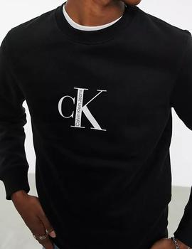 Sudadera CK Jeans Institutional Crew Neck negro hombre