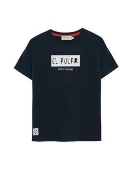 Camiseta elPulpo Square azul marino niño