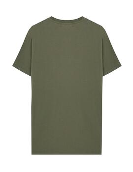 Camiseta elPulpo Orballo verde khaki delavé unisex