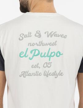 Camiseta elPulpo North Sea blanco hombre