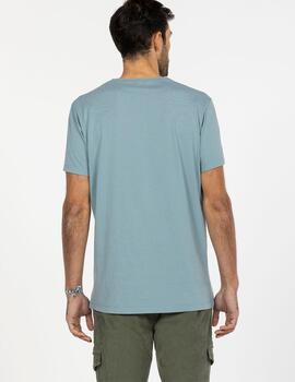 Camiseta elPulpo Bronze azul claro delavé