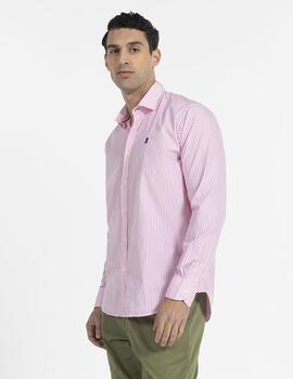 Camisa elPulpo Striped Poplin rosa hombre