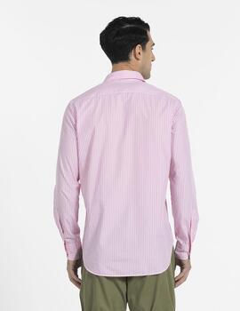 Camisa elPulpo Striped Poplin rosa hombre