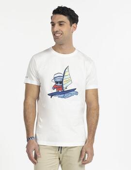 Camiseta elPulpo Windsurfer blanco hombre