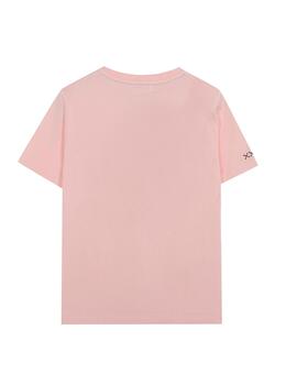 Camiseta elPulpo niño color splash rosa