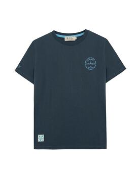 Camiseta elPulpo niño Beach Landscape azul marino delavé