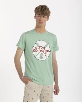 Camiseta elPulpo color Splash verde agua